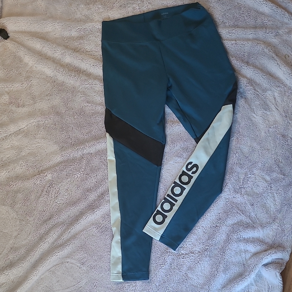 Adidas Blue and Black Leggings